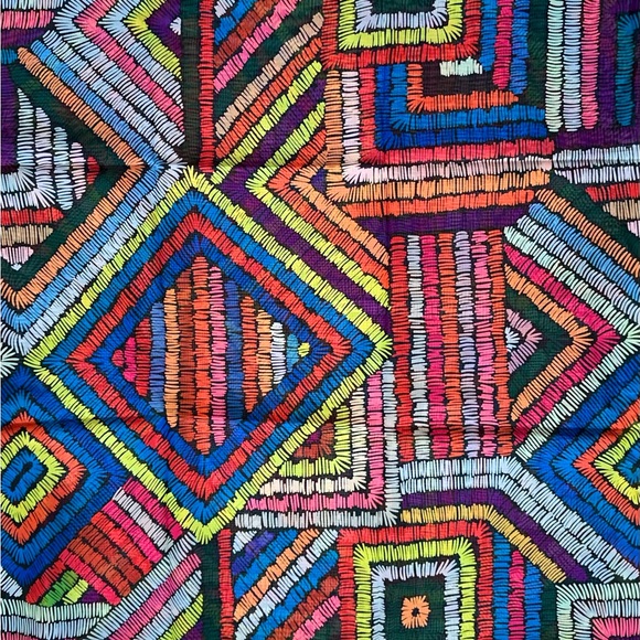 African Print, Chiffon Fabric - Rainbow "Kissi", ~2 Yards - Picture 3 of 4